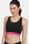 Zelocity Quick Dry Sports Bra With Removable Padding - Jet Black — thumbnail 4